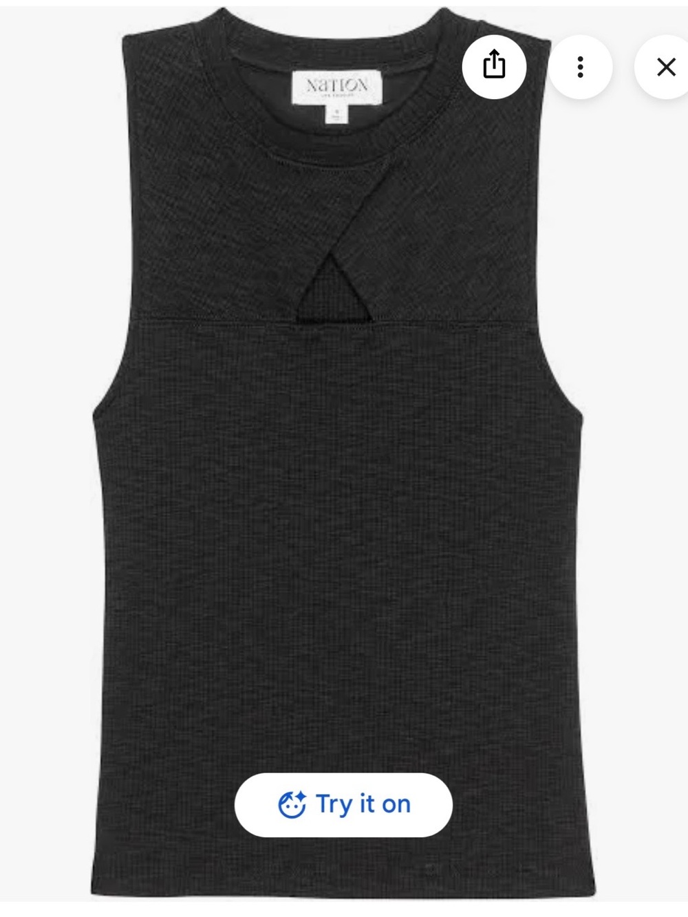 NWOT! Nation Ltd Ellie keyhole tank black small